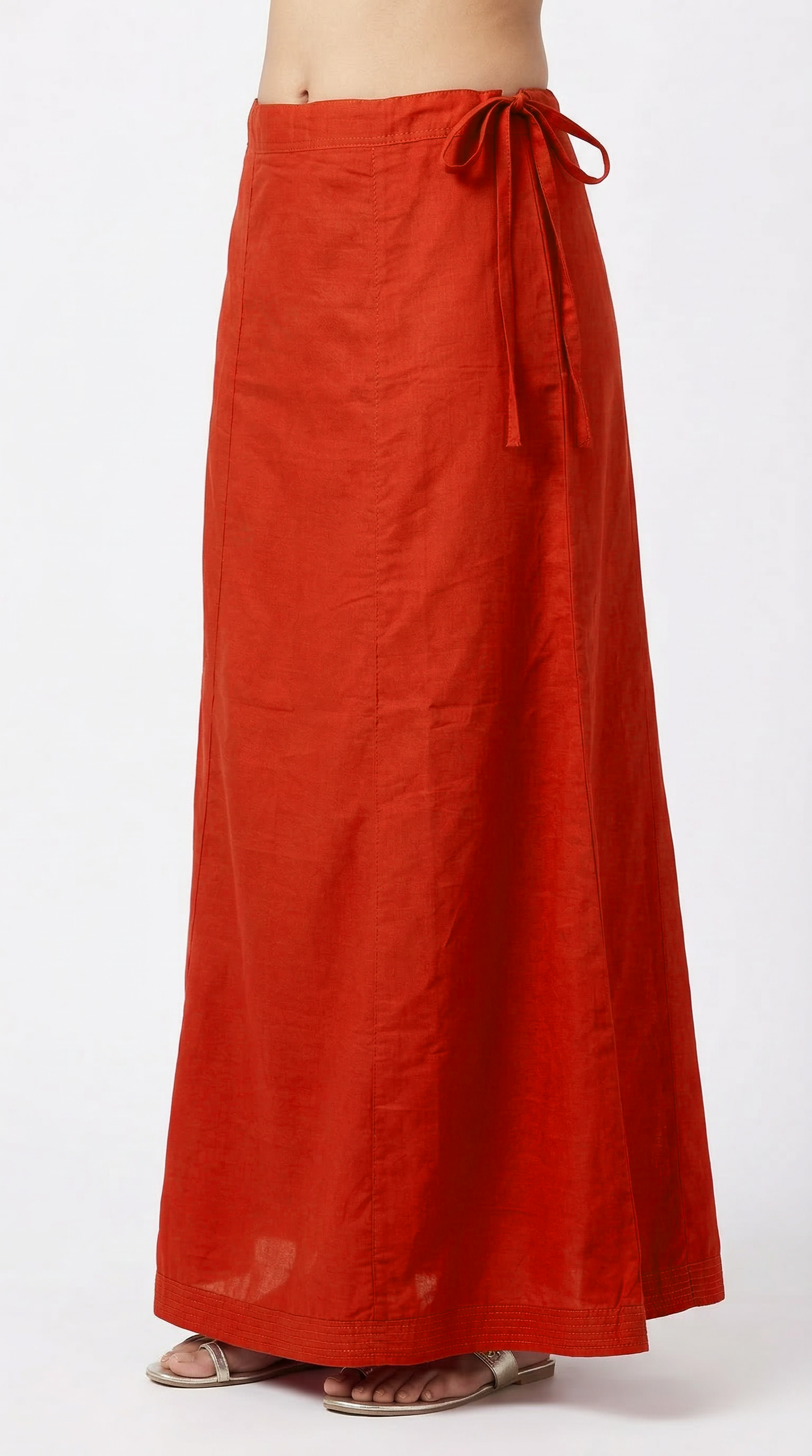Burnt Orange Cotton Saree Petticoat