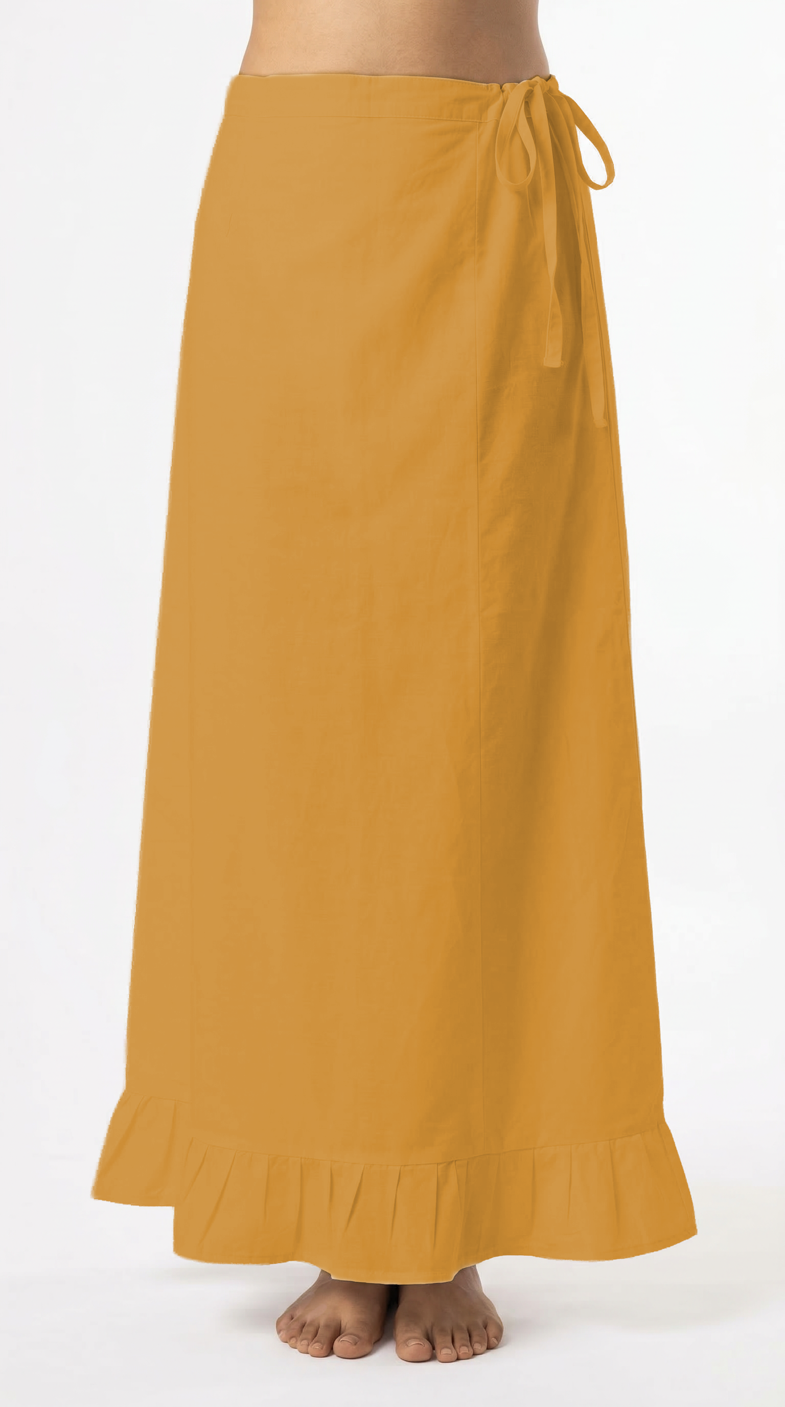 Gold Frill Design Cotton Saree Petticoat