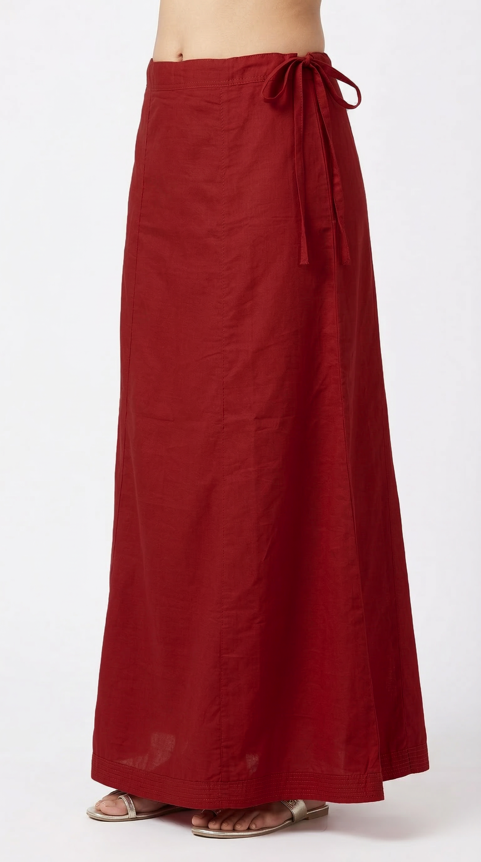 Reddish Cotton Saree Petticoat