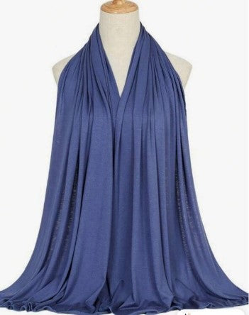 Blue Large Super Soft Jersey Hijab Scarf