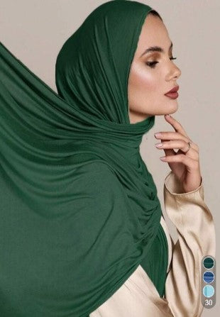 Dark Green Large Super Soft Jersey Hijab Scarf
