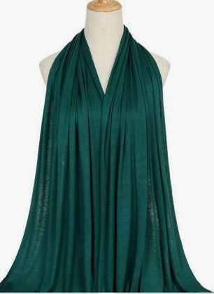 Dark Green Large Super Soft Jersey Hijab Scarf