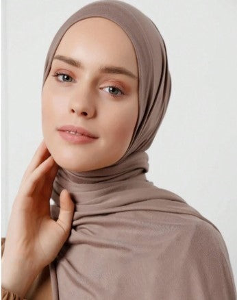 Brown Large Super Soft Jersey Hijab Scarf