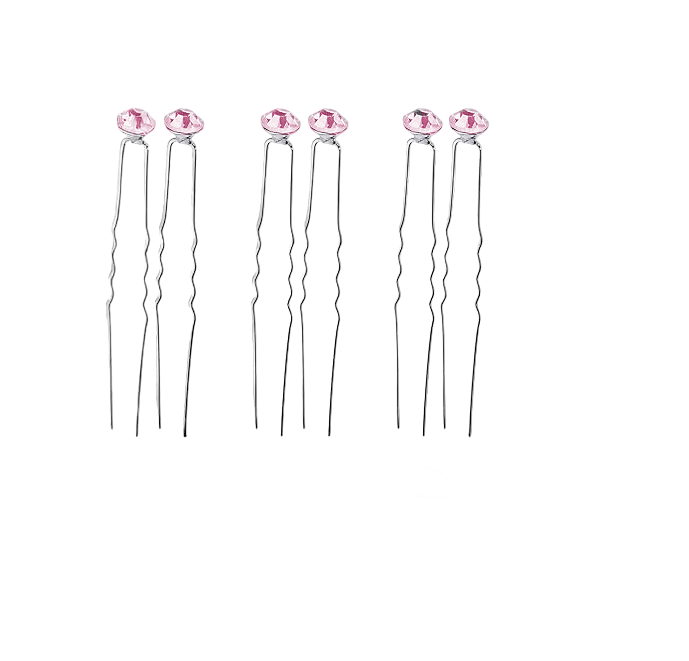 Pink Diamante Bun Pins