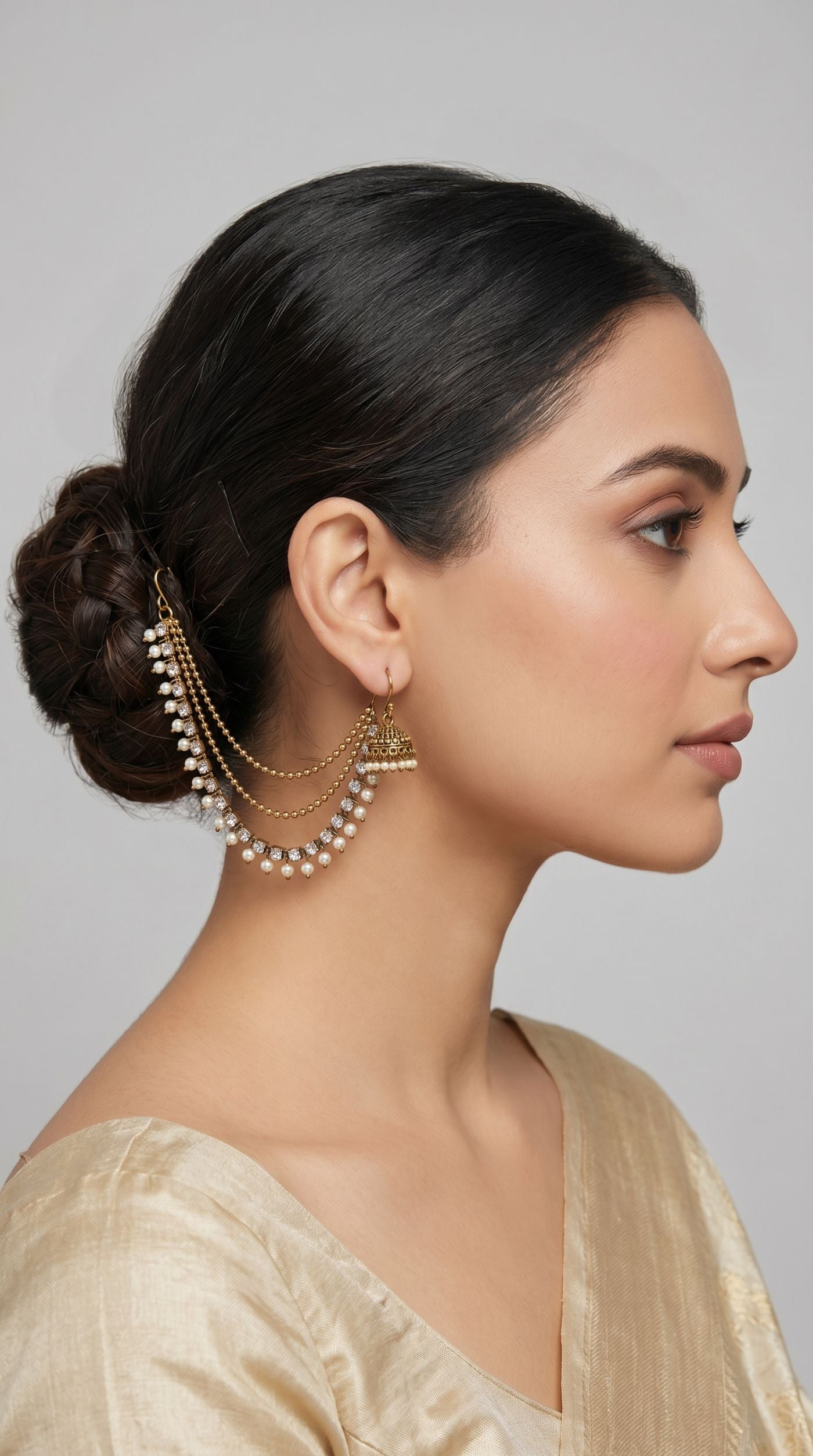 Antique Gold Pearl Diamante Sahara