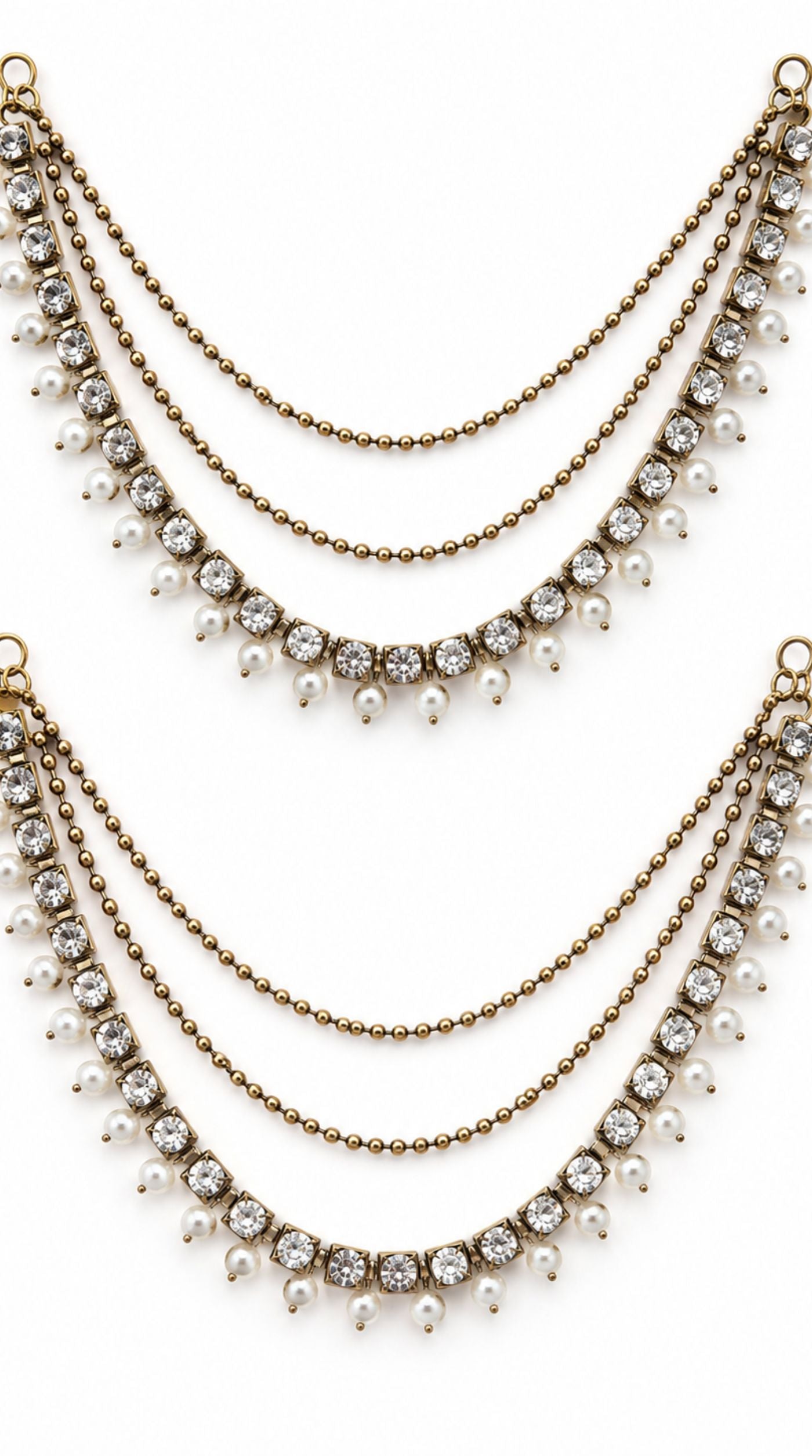 Antique Gold Pearl Diamante Sahara