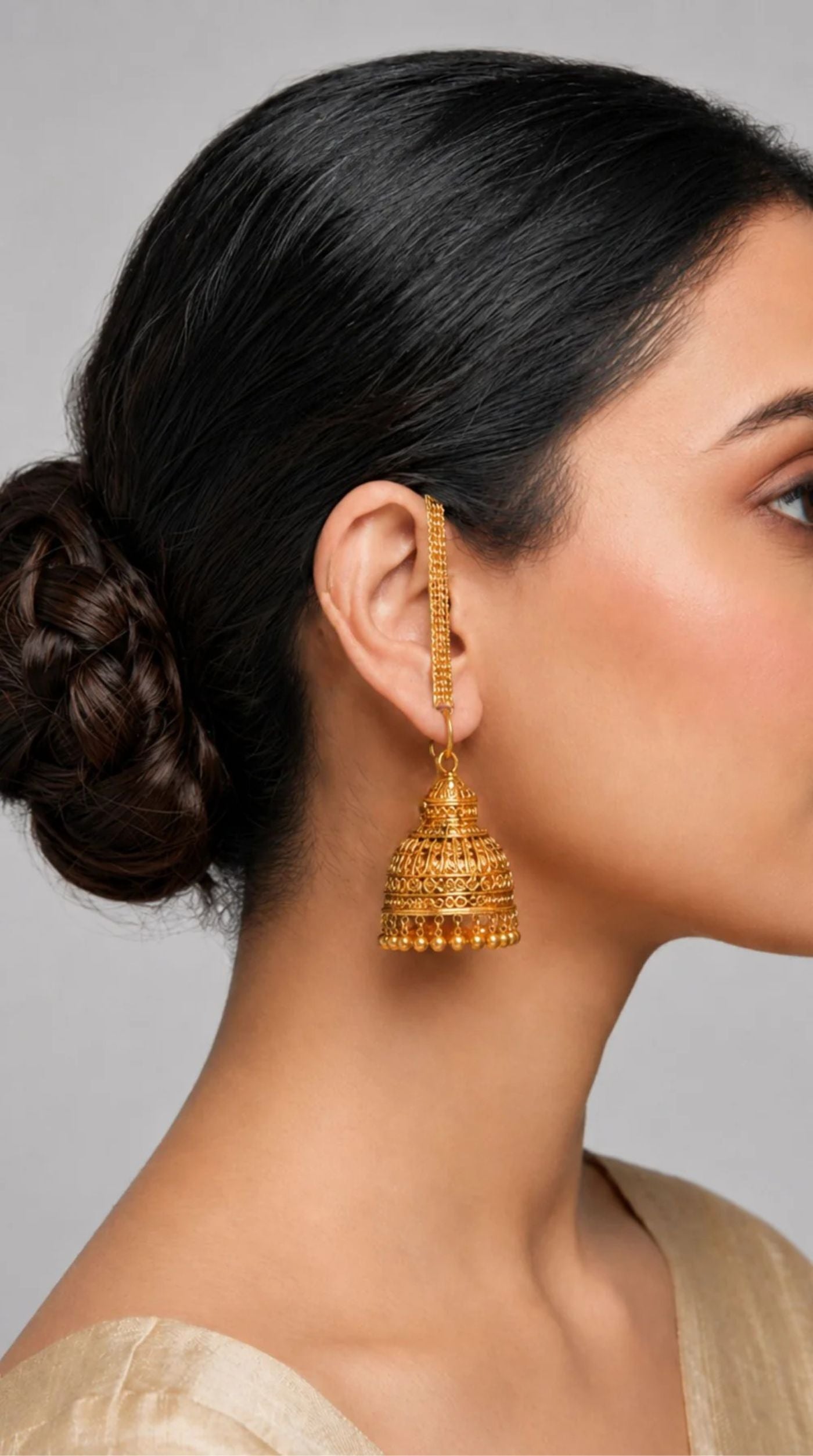 Gold Earring Support Chain