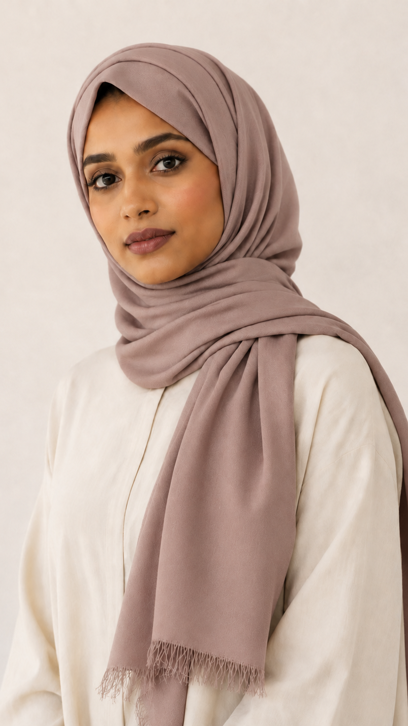 Cotton Beige mauve hijab
