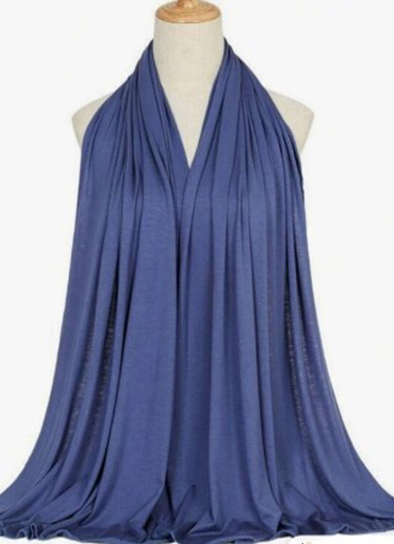 Blue Large Super Soft Jersey Hijab Scarf