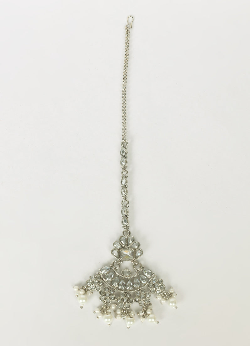 Silver Beads & Stone Tikka For Women