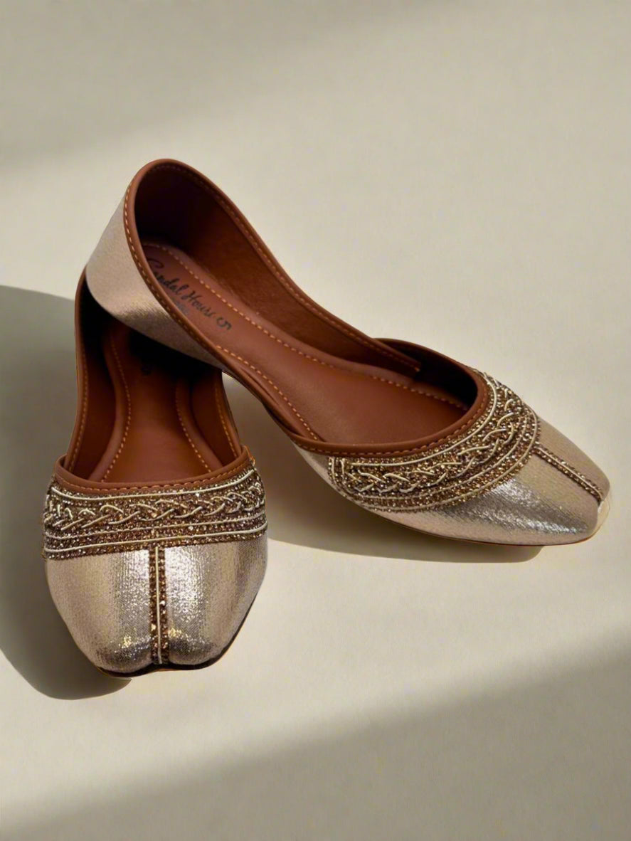 Gold Diamonte Encrusted Jutti