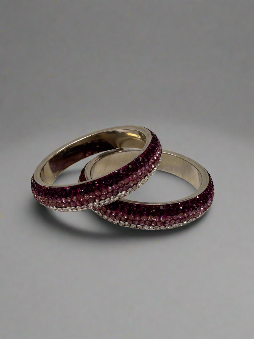 Purple Ombre Crystal Shaded Bangle Set