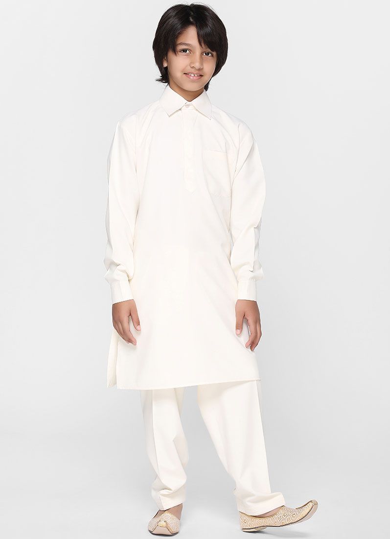 Buy Beige Collar Kurta Salwar Set