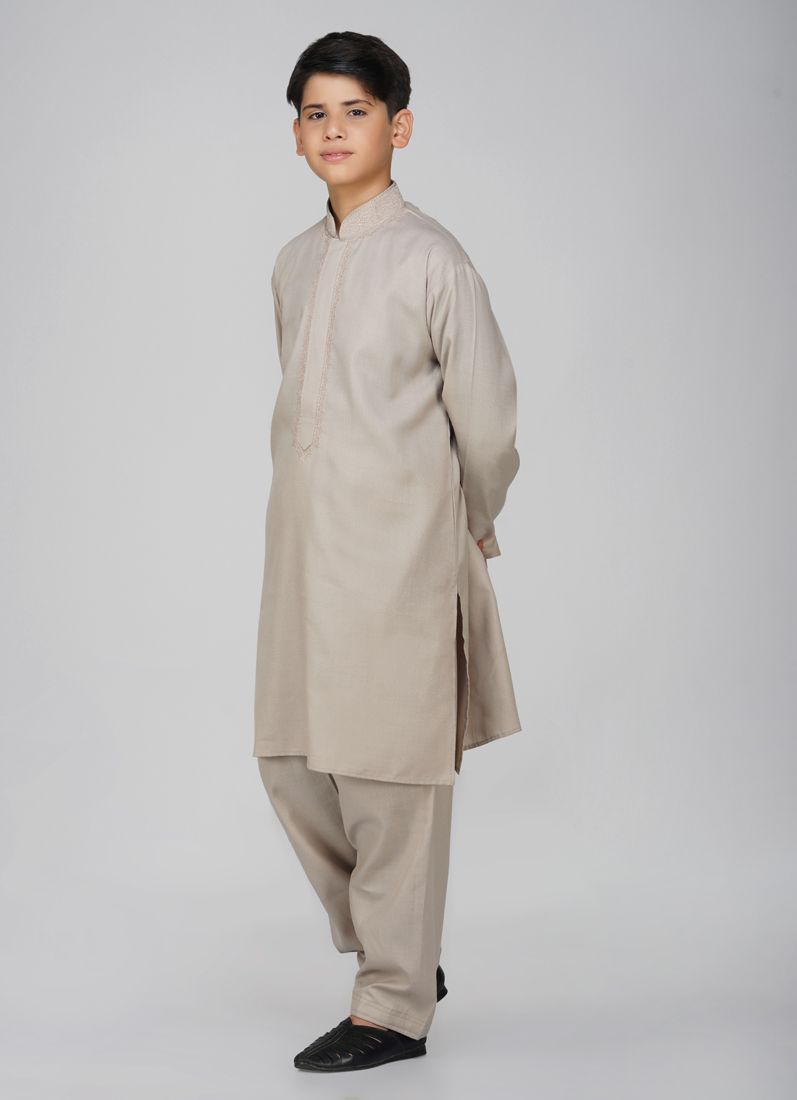 Buy Boys Purple Cotton Embroidered Kurta Set