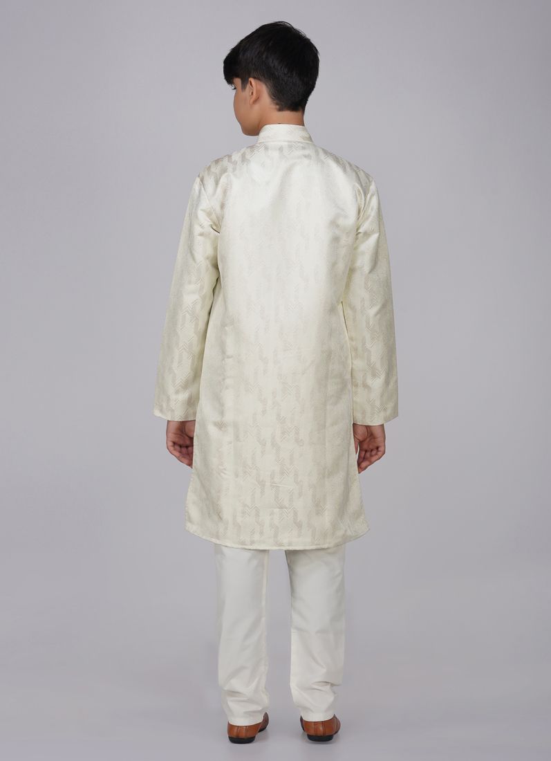 Buy Boys Light Green Brocade Semi Sherwani Set