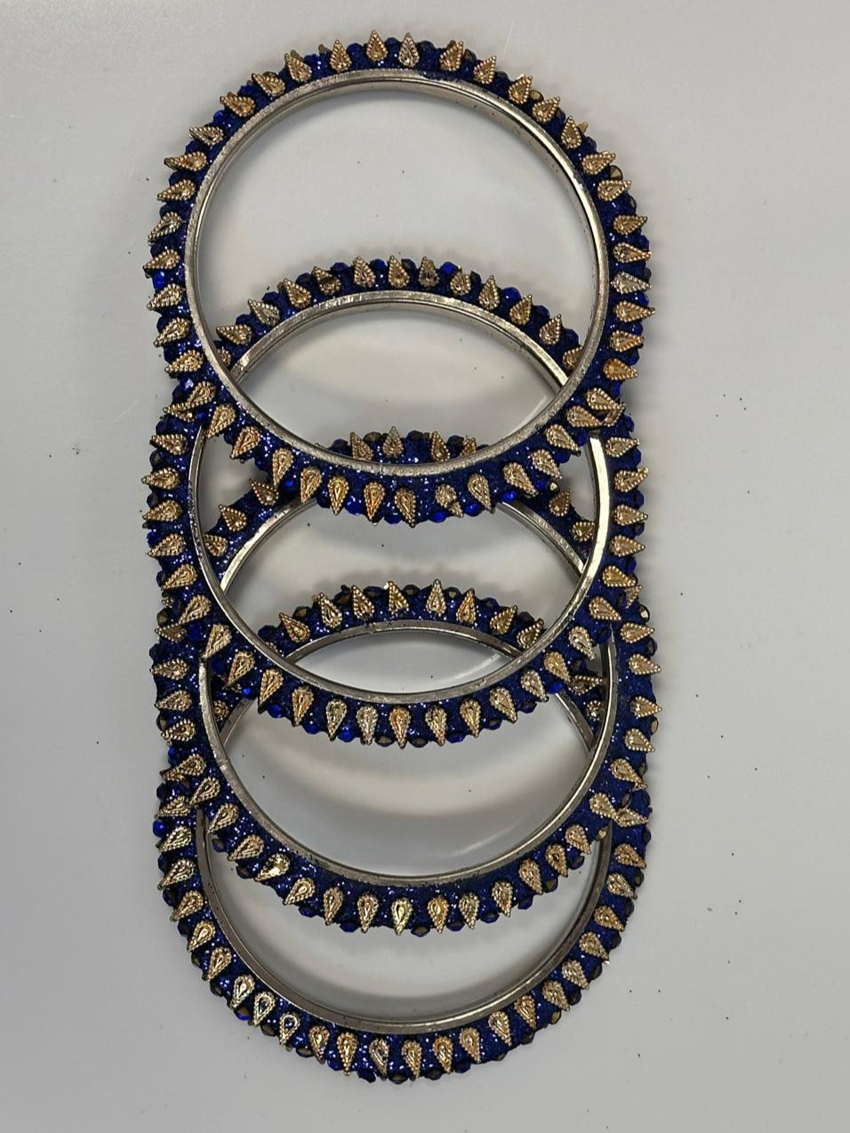 Royal Blue Crystal Bangle Set