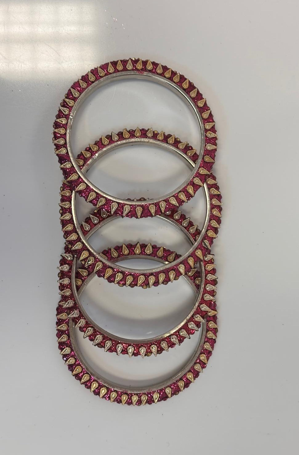 Pink Crystal Bangle Set