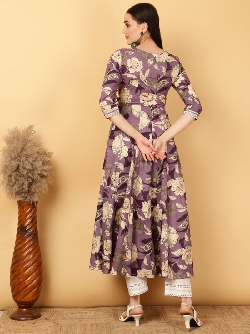Buy Rayon Purple Printed Dress