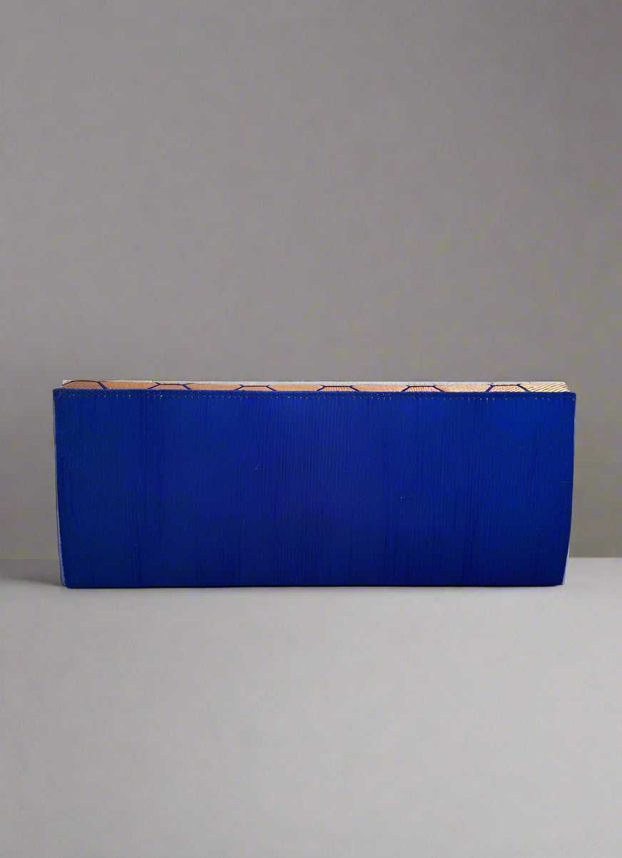 Royal Blue Brocade Envelope Clutch