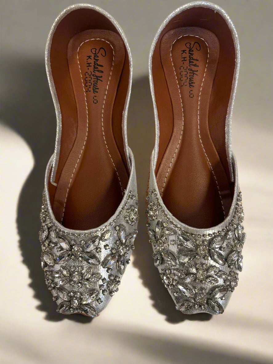 Silver Diamonte Juttis