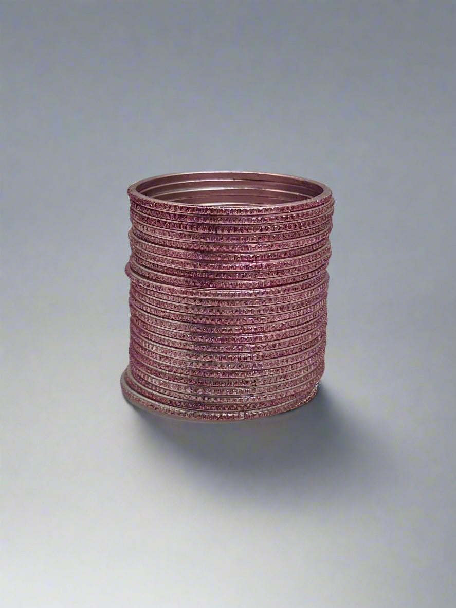 Pink Glitter Bangle Set