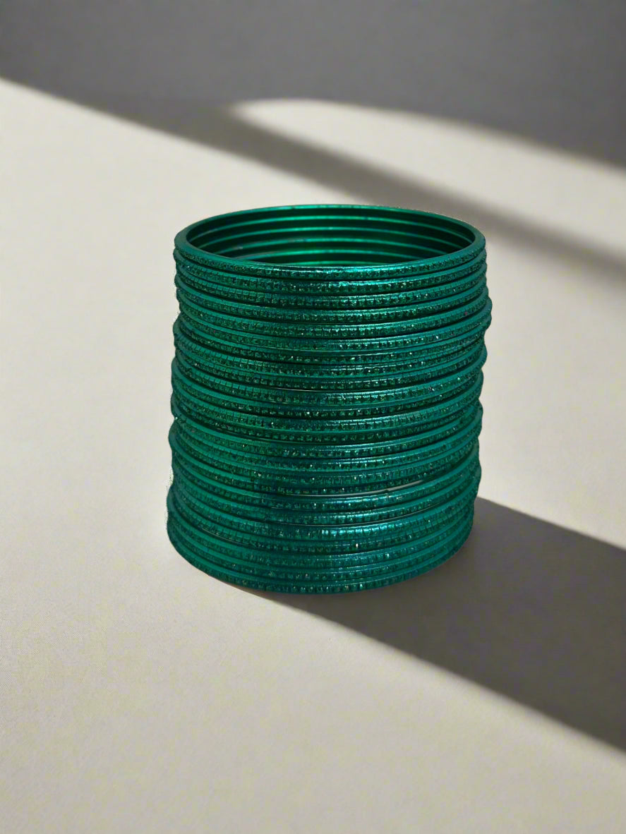 Green Glitter Bangles