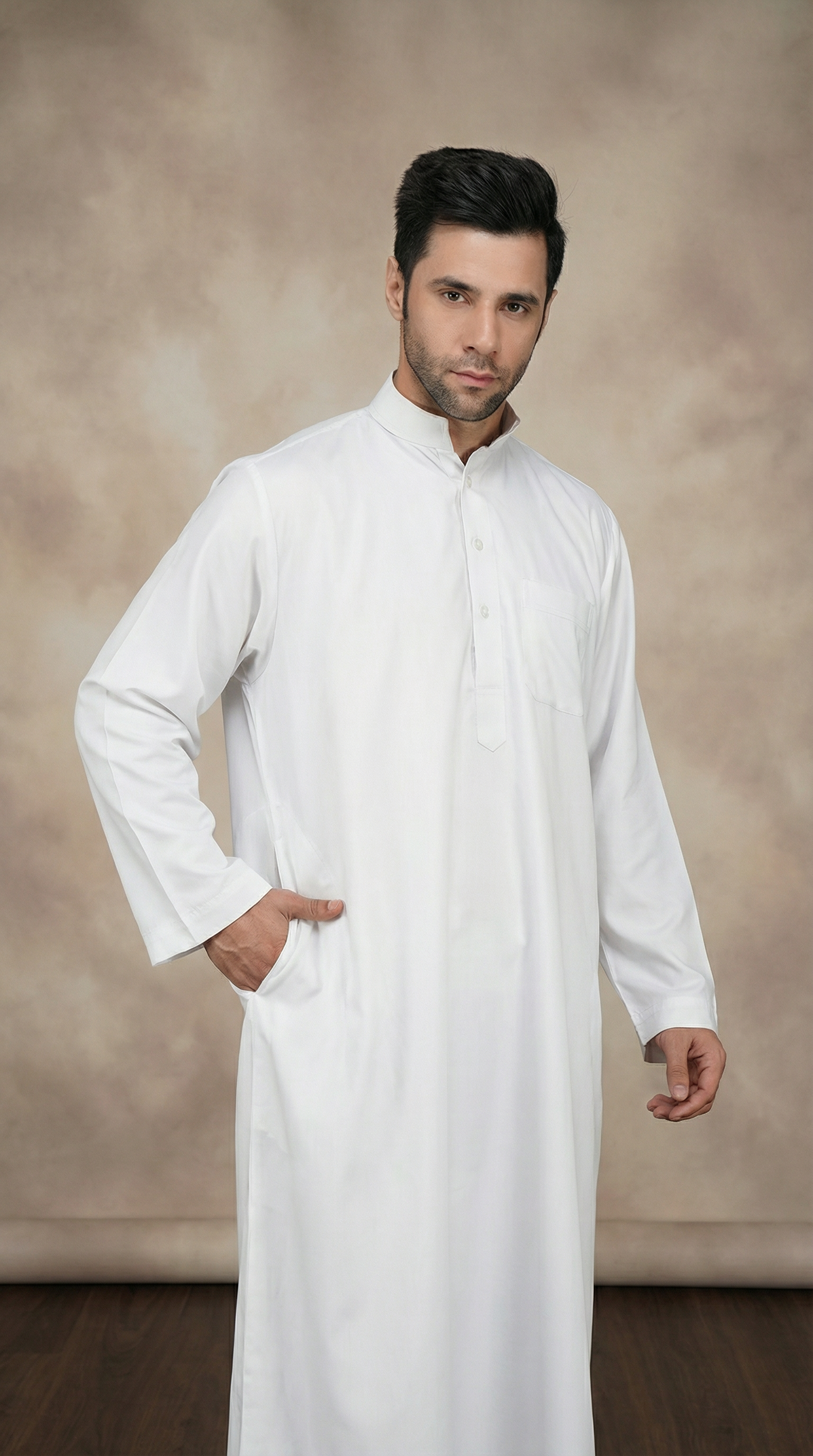 Men's Cream Long Jubba