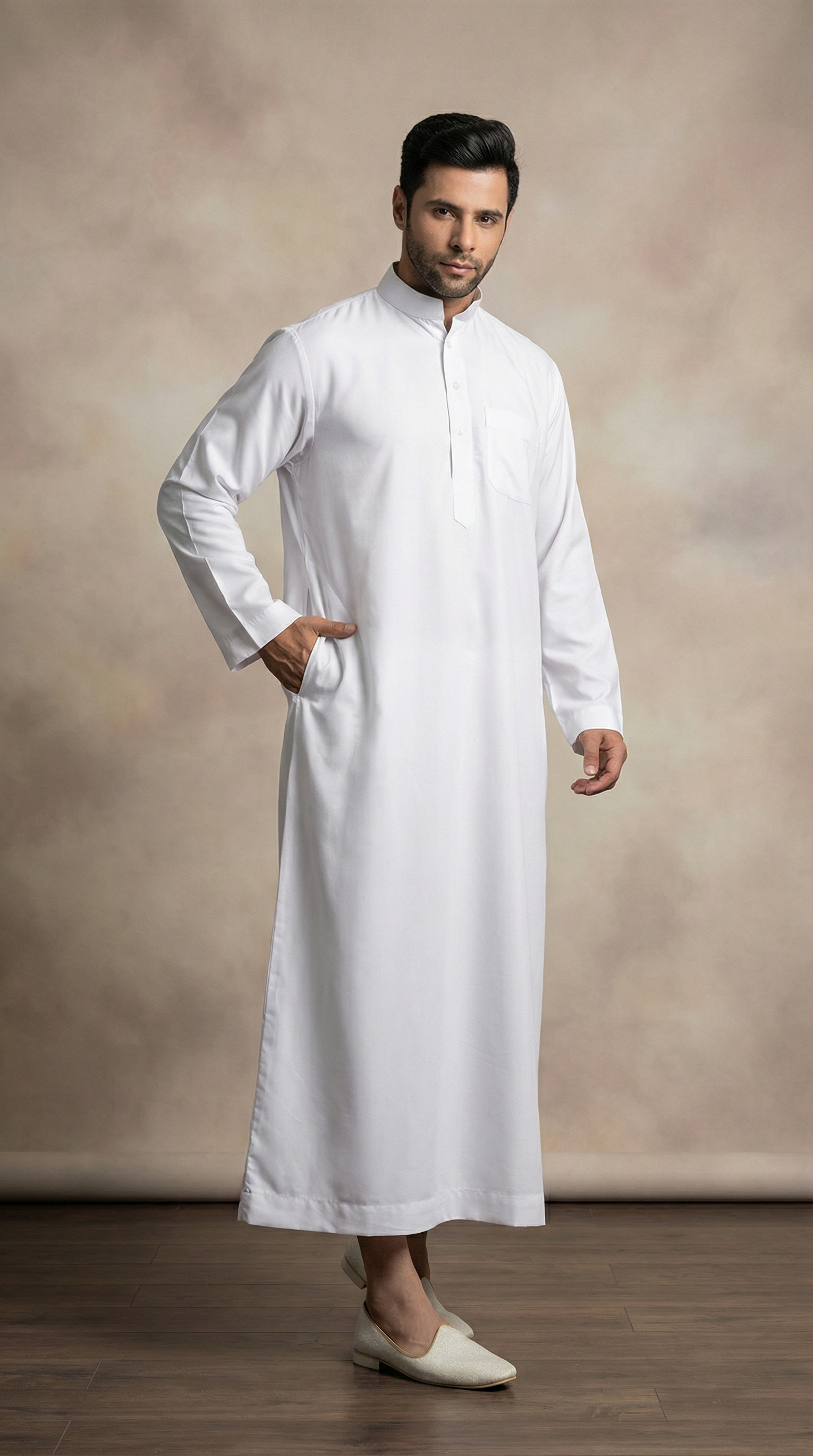 Men's Cream Long Jubba