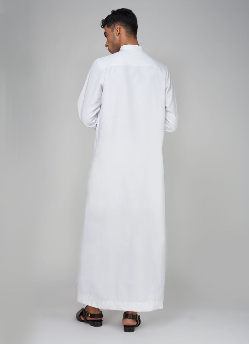 Buy Men's White Polyester Long Jubba
