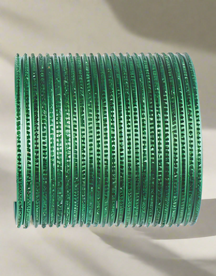 Buy Green Glitter Bangles
