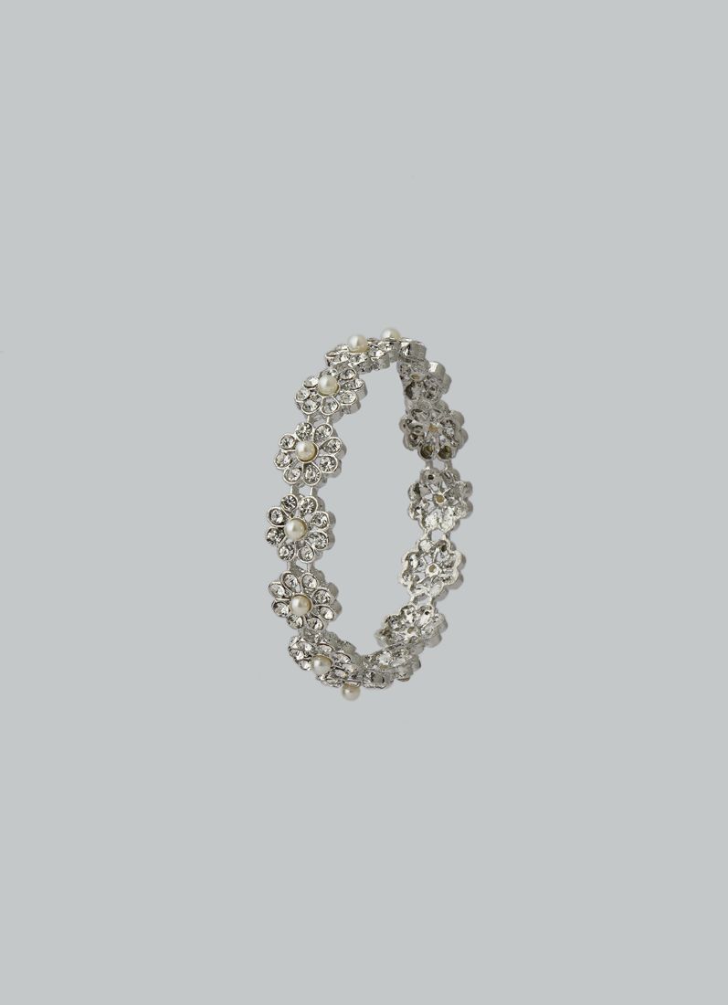 Buy Kids Silver Flower Bangles
