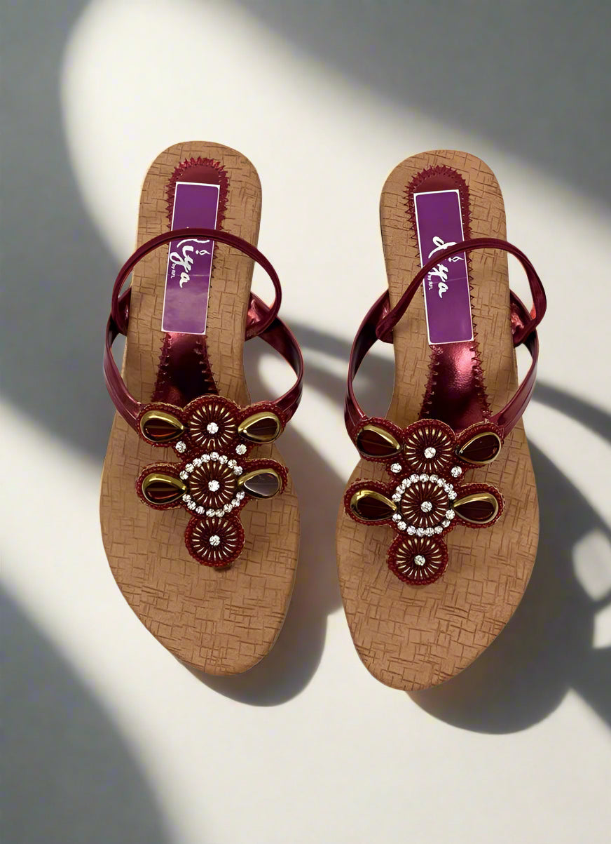 Buy Maroon Girls Chappal Style