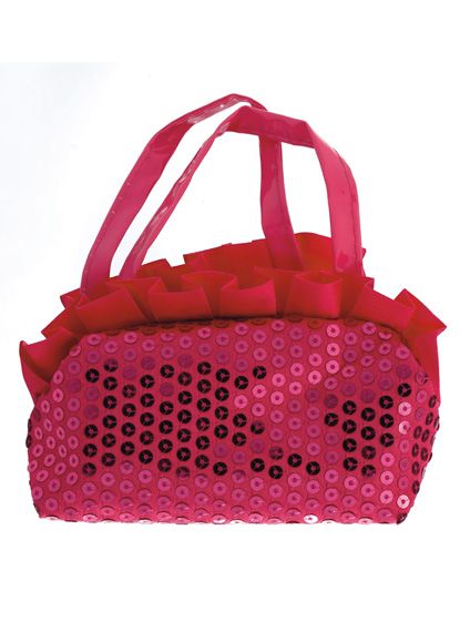 Pink Frilled Sequin Handbag