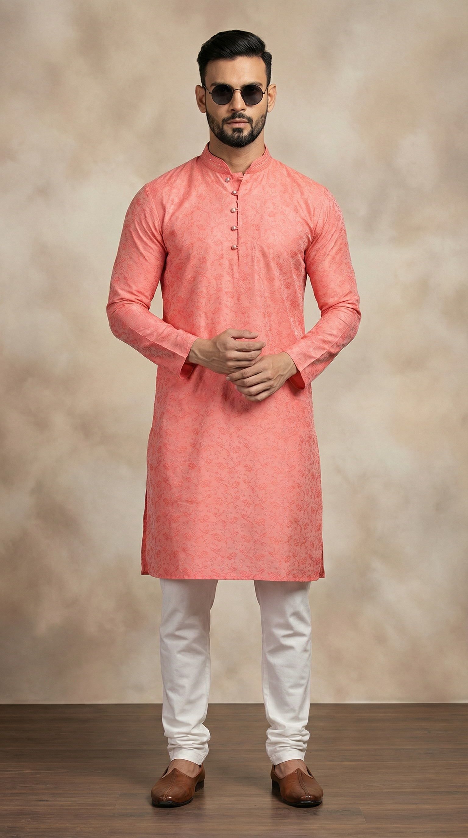 Men's Pink Kurta Payjama Set