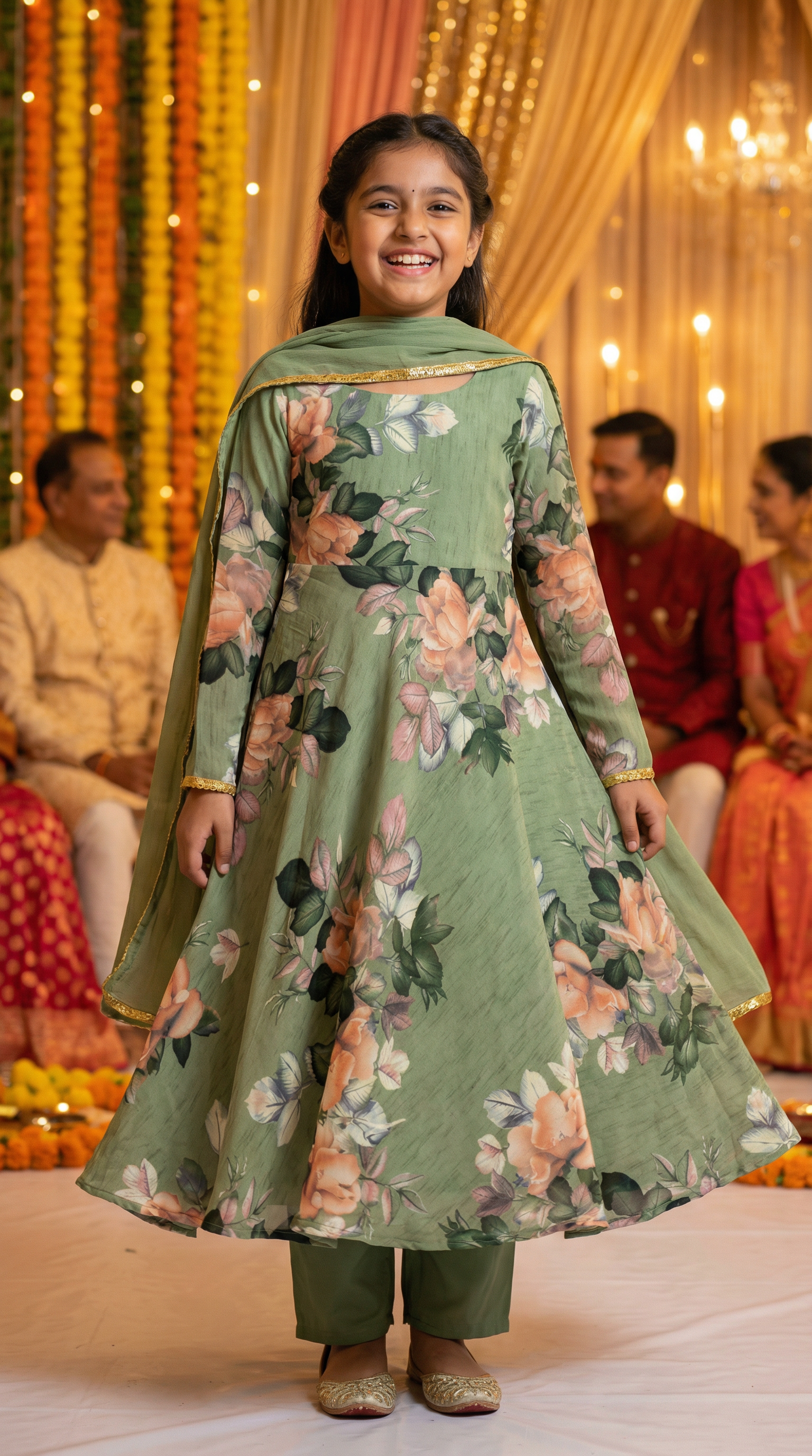 Kids  Floral Printed Flow Dress