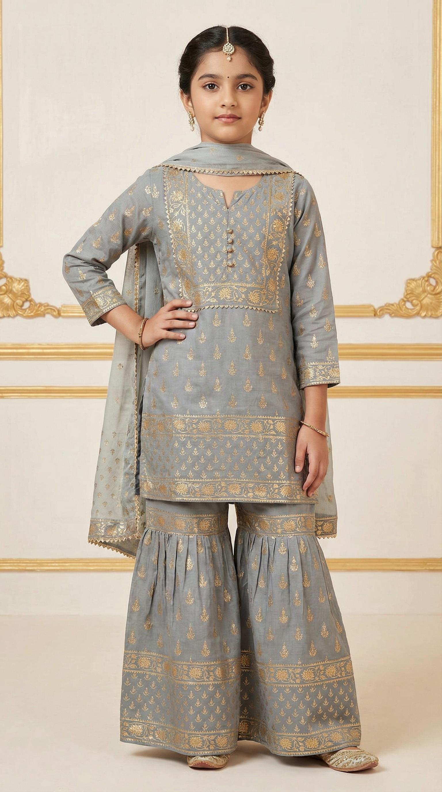 Kids  Rayon Printed Shift Style Suit Set