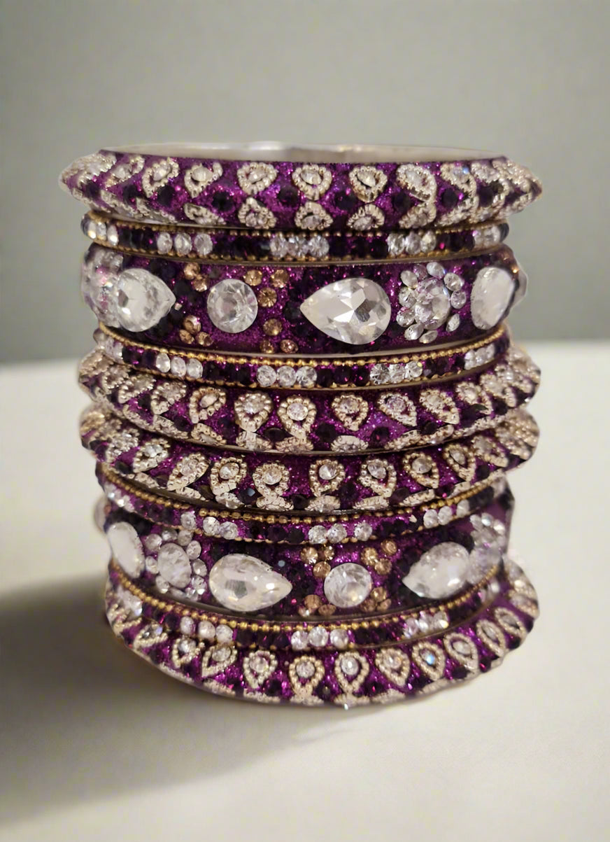 Buy Purple Intricate Bangle Set