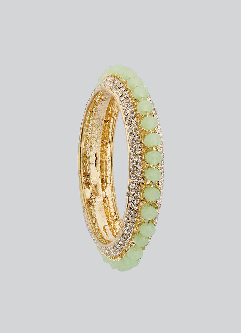 Buy Mint Green Crystal Bangle Set