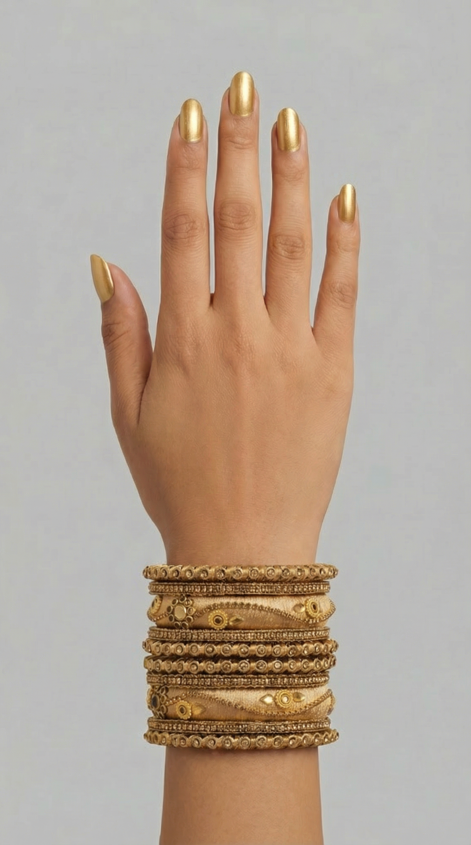 Stylish Gold Thread Bangle Set in glossy gold silk thread with gold diamante stone design for weddings and festive wear