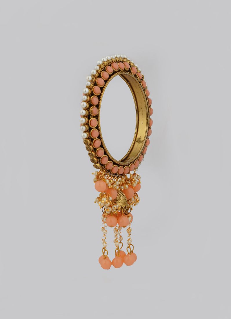 Buy Peach Bangle Droplet Beaded