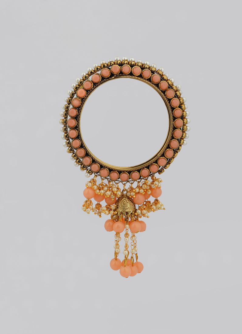 Buy Peach Bangle Droplet Beaded