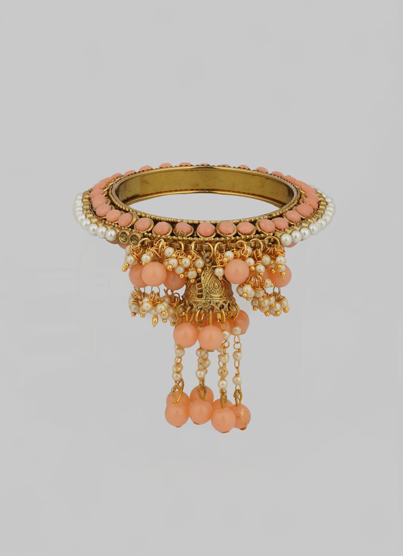 Buy Peach Bangle Droplet Beaded