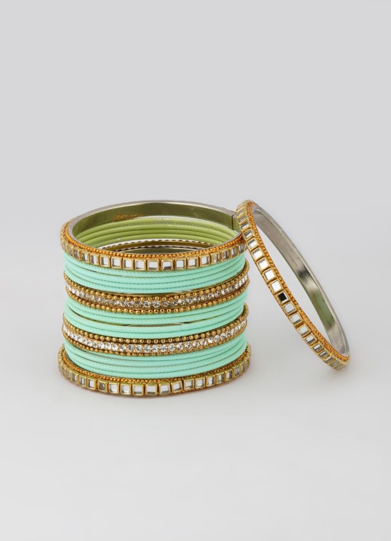 Buy Mint Double Bangle Set