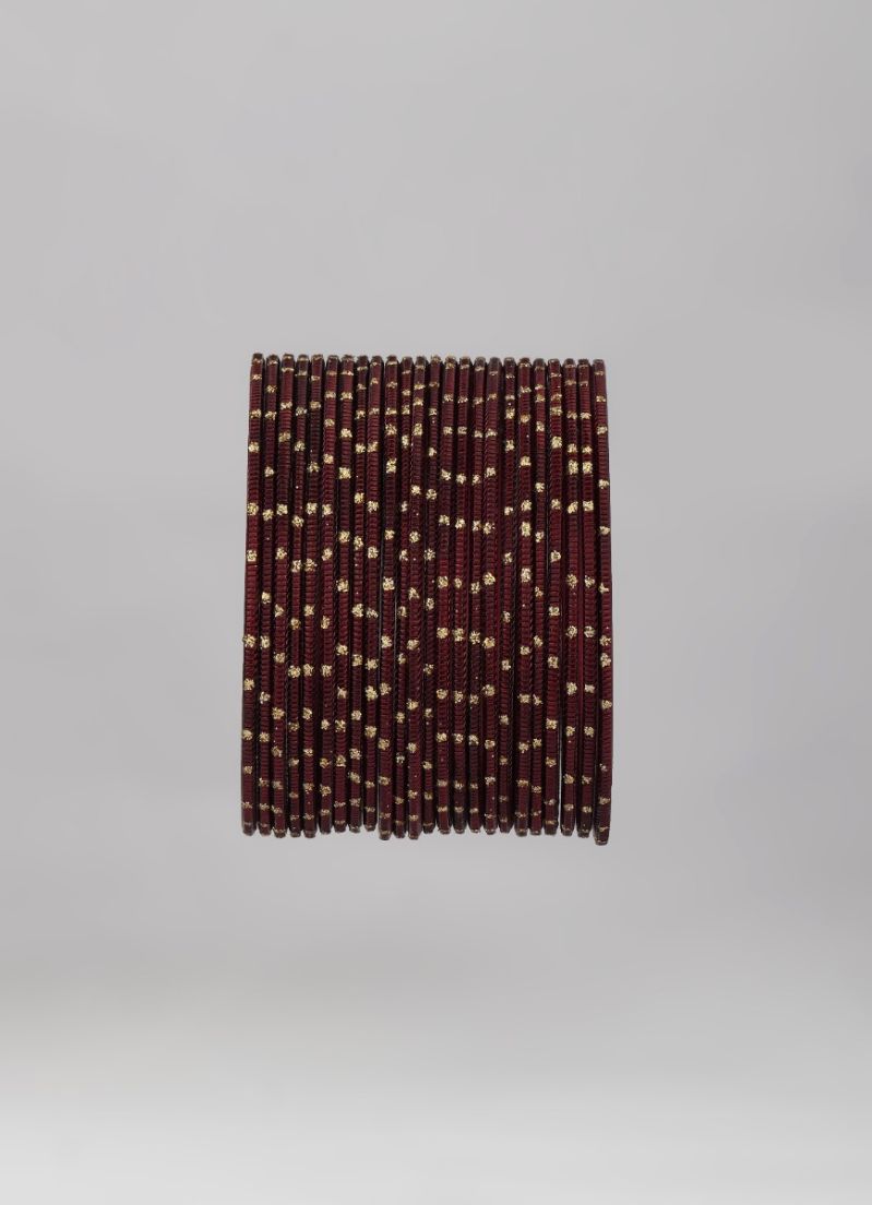 Buy Maroon Glitter Spot Bangle Set