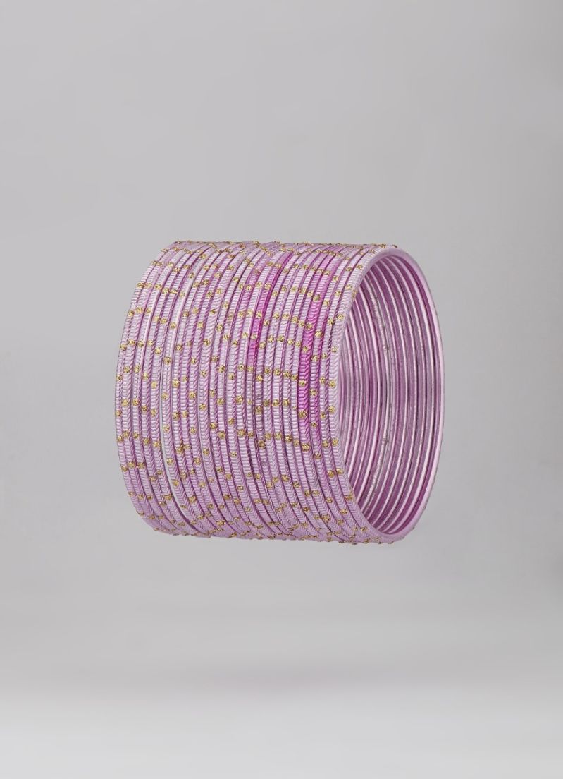 Buy L Pink Glitter Spot Bangle Set