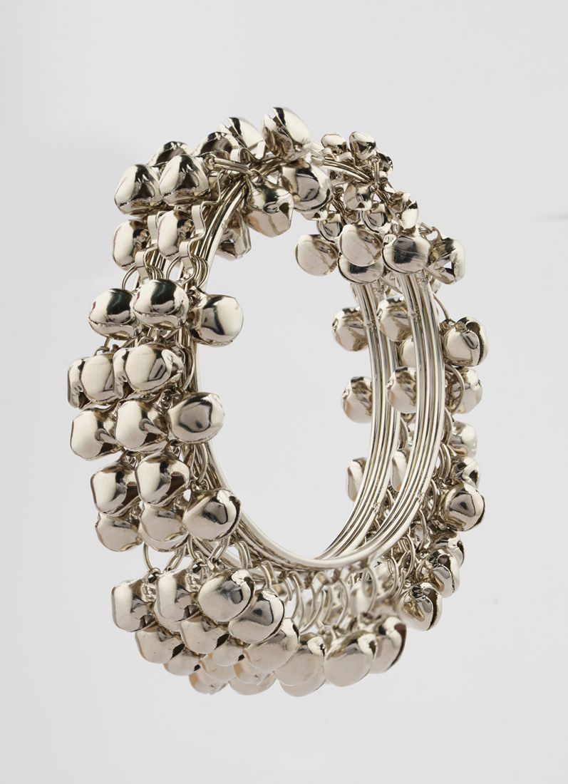 Buy Silver Oxidised Gunguru Bangle Set