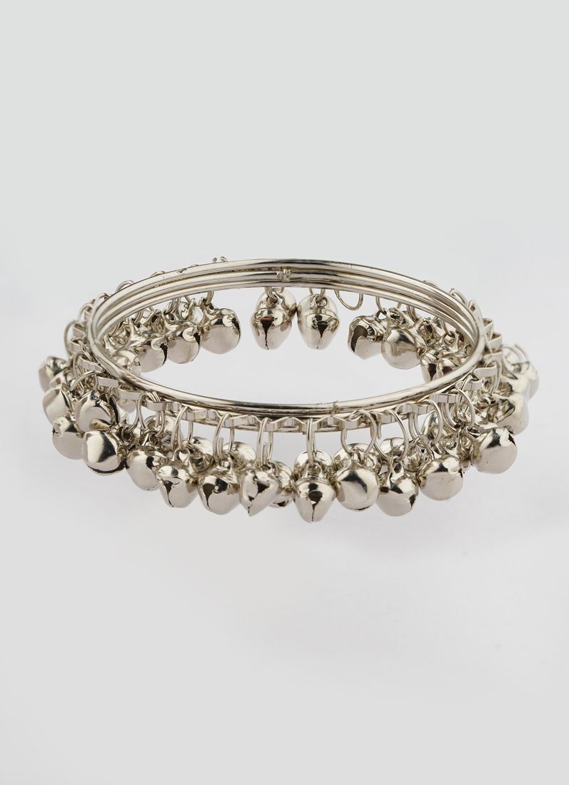 Buy Silver Oxidised Gunguru Bangle Set