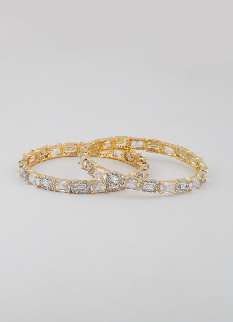 Buy American Diamond Gold Kara Set