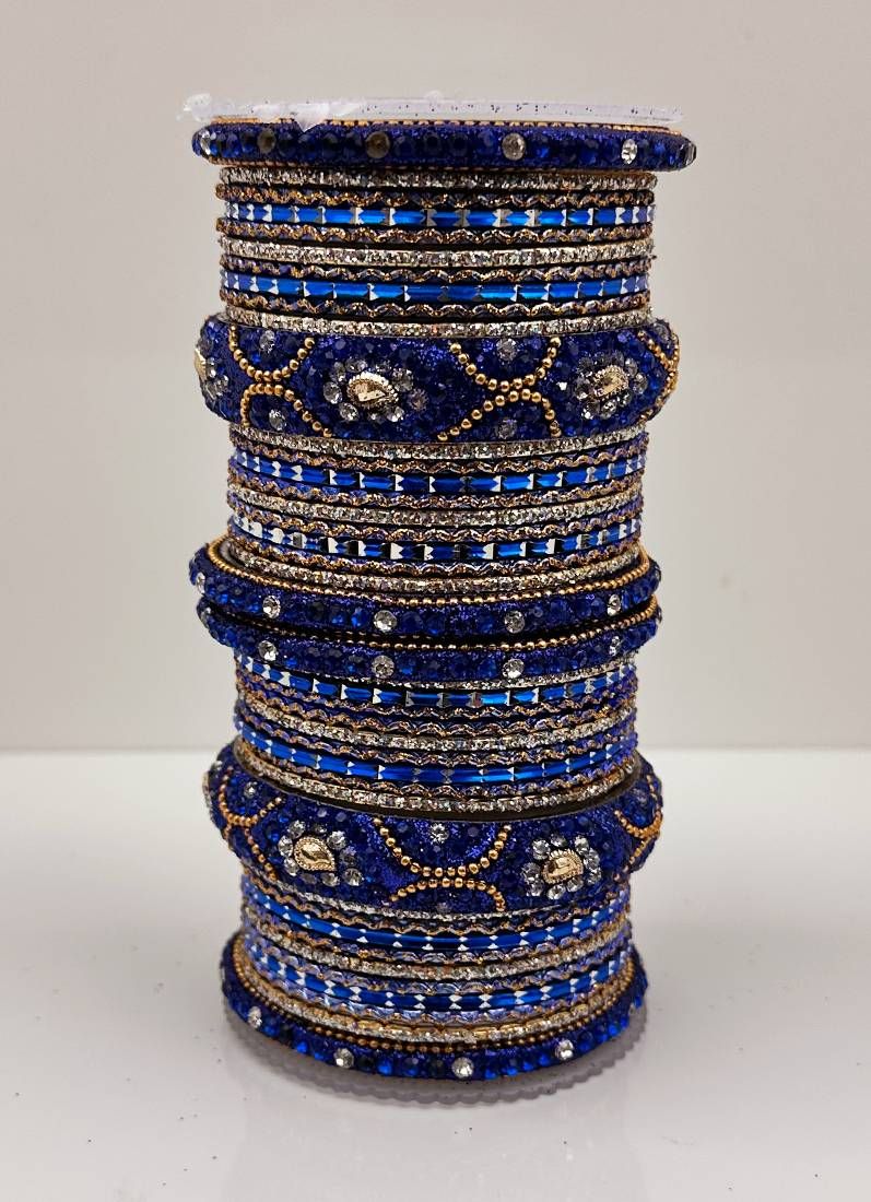 Buy Royal Blue Double Bangle Set