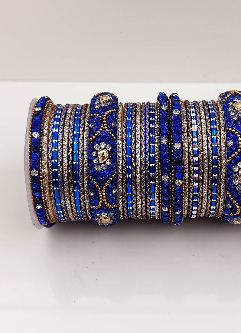 Buy Royal Blue Double Bangle Set